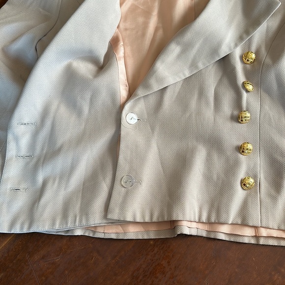 Vintage Tan Lew Magram Gold Buttons Jacket Size 16 - Picture 11 of 12